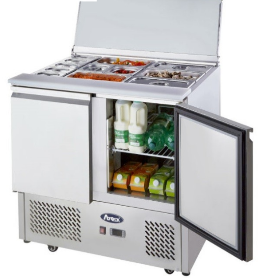 2 DOORS SLIDING LID SALADETTE FRIDGE SIZE 900 MM ESL3800