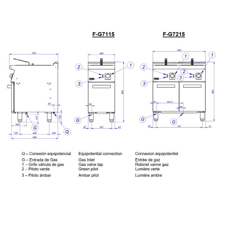 Fagor Kore 700 Fryer with 2x15L Tank and 2 Baskets - F-G7215