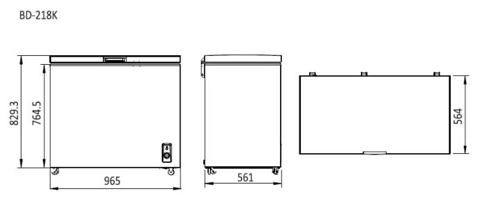 SOLID DOOR CHEST FREEZER 965X561 BD-218K