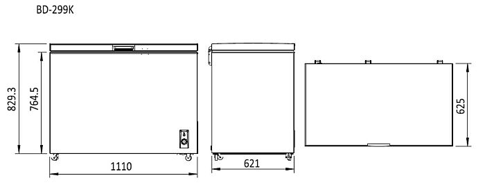 SOLID DOOR CHEST FREEZER 1110X621 BD-299K