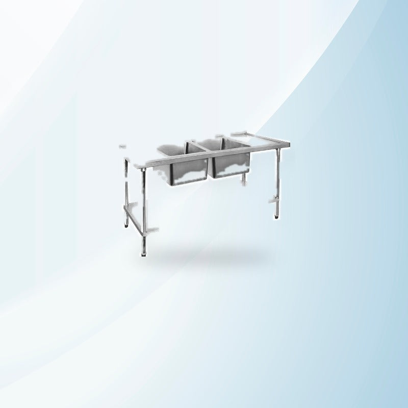 AMING standardized product image - 1800-7-DSBL Economic 304 Grade SS Left Double Sink Bench 1800x700x900 with two 610x400x250 sinks