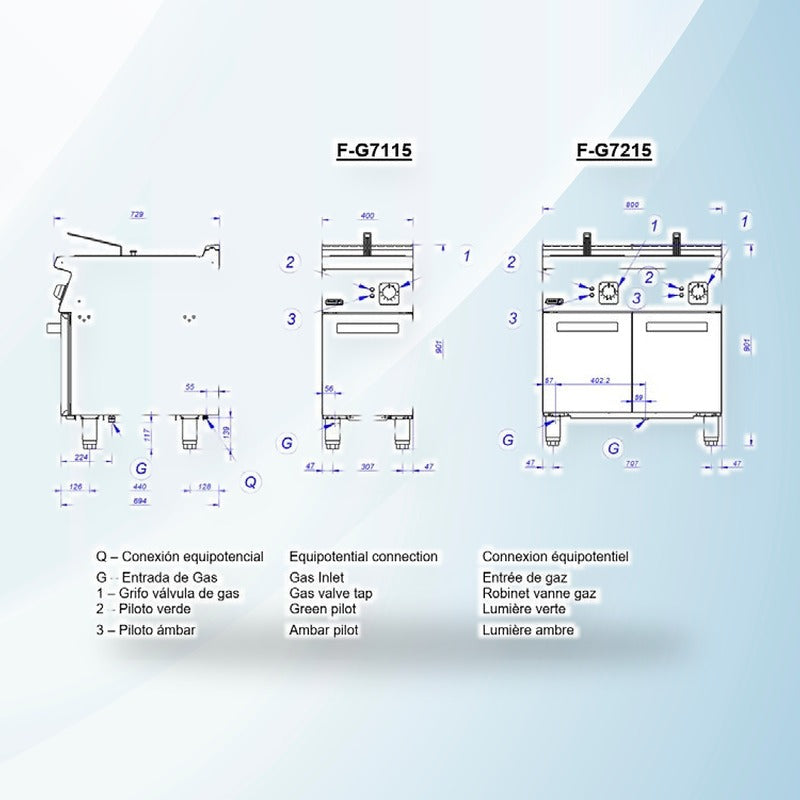 AMING standardized product image - Fagor Kore 700 Fryer with 2x15L Tank and 2 Baskets - F-G7215