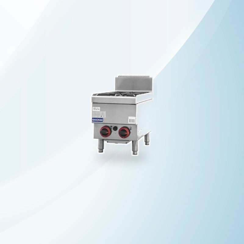 AMING standardized product image - GASMAX Benchtop LPG 2 Burner Cooktop w/ Splashback - JUS-TR-2BLPG