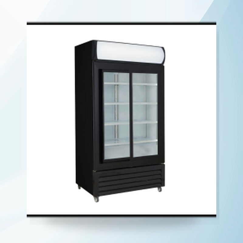 AMING standardized product image - Thermaster Two Sliding Glass Door Colourbond Upright Drink Fridge Black LG-1000SDBP