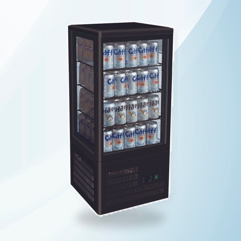AMING standardized product image - TCBD78B Four-Sided Countertop Display Fridge Black