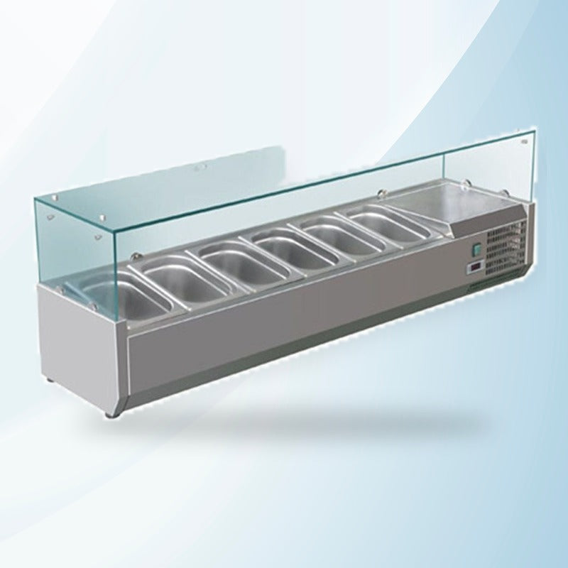 AMING standardized product image - FED-X Flat Glass Salad Bench - XVRX1500/380