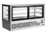 Counter top square glass cold food display 660x530x730 - GN-660RT