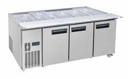 Thermaster Three Door Cold Bench Salad Station 6x1/1 GN Pans - PG210FA-XB