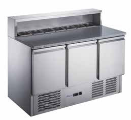 FED-X Three Door Salad Prep Fridge with Marble Top - XGNS1300E