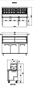 Atosa 3 Door Sandwich Bar With Glass Canopy 1846Mm (MSF8304G)