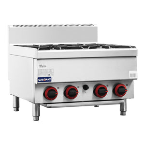 GasMax Benchtop Natural Gas 4 Burner Cooktop W/ Splashback (JUS-TR-4B)