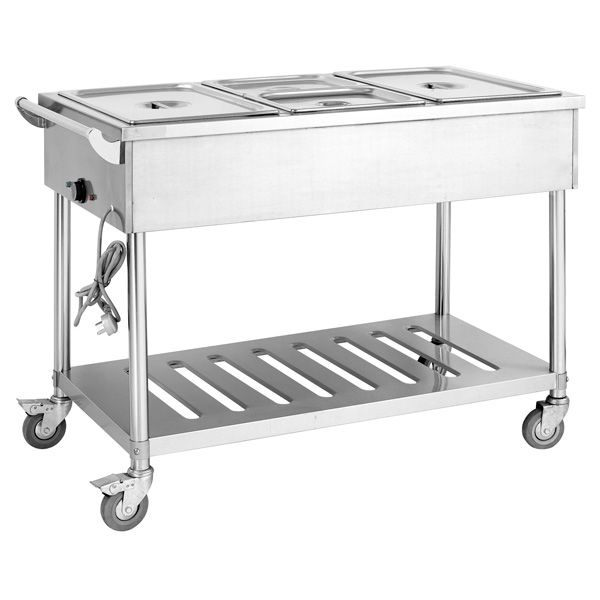 Three Pan Heated Food Service Cart (BMT3H)