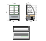 UPRIGHT ROUND CAKE SHOWCASE 900 MM FRIDGE DF097D