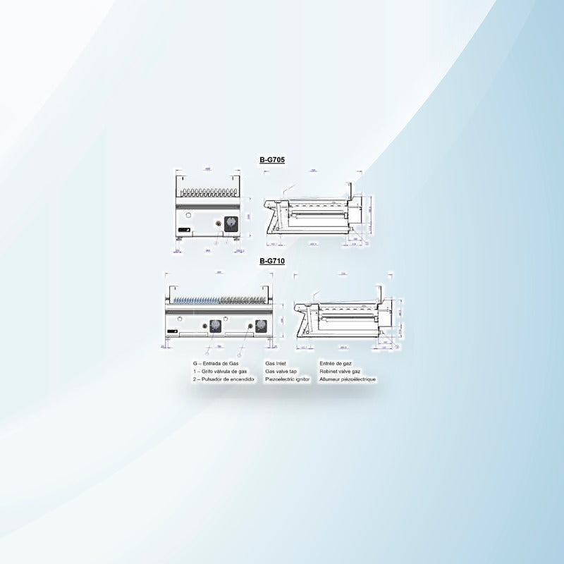 AMING standardized product image - Fagor Kore 700 Series Bench Top Gas Chargrill - B-G705