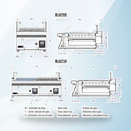 AMING standardized product image - Fagor Kore 700 Series Bench Top Gas Chargrill - B-G705
