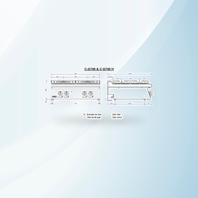 AMING standardized product image - Fagor Kore 700 Series Bench Top 4 Gas Burners - C-G740H