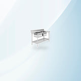AMING standardized product image - Modular System Double Centre Sink Bench with Pot Undershelf - DSB6-1200C/A