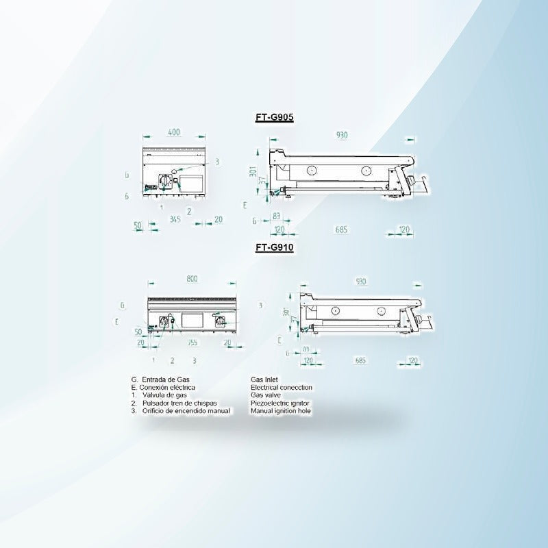 AMING standardized product image - Fagor Kore 900 Series Gas Fry Top - FT-G910L