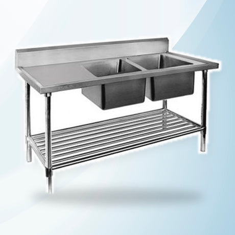 AMING standardized product image - Premium Stainless Steel Double Sink Bench 600mm Deep