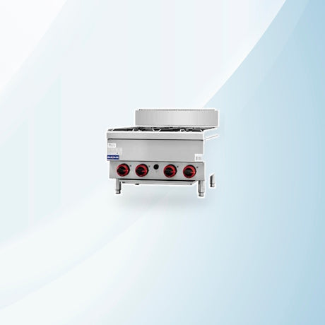 AMING standardized product image - GASMAX Benchtop LPG 4 Burner Cooktop w/ Splashback - JUS-TR-4BLPG