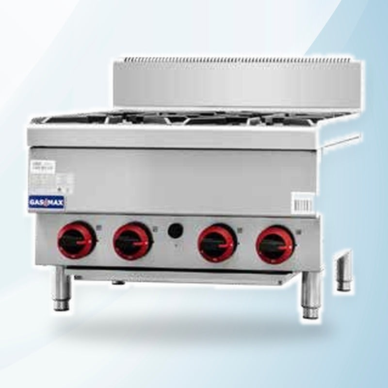 AMING standardized product image - GASMAX Benchtop LPG 4 Burner Cooktop w/ Splashback - JUS-TR-4BLPG