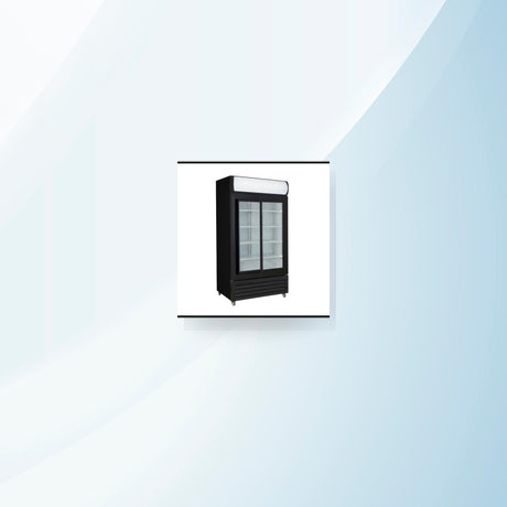 AMING standardized product image - Thermaster Two Sliding Glass Door Colourbond Upright Drink Fridge Black LG-1000SDBP