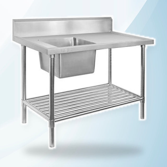 AMING standardized product image - SSB7-1500L/A Single Left Sink Bench with Pot Undershelf