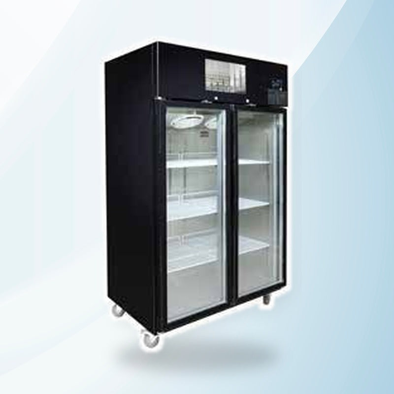 AMING standardized product image - Single glass door upright freezer black stainless steel - SUFG500B