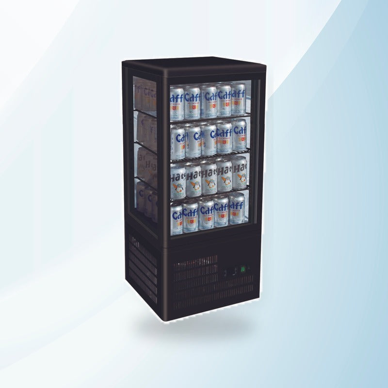 AMING standardized product image - TCBD78B Four-Sided Countertop Display Fridge Black