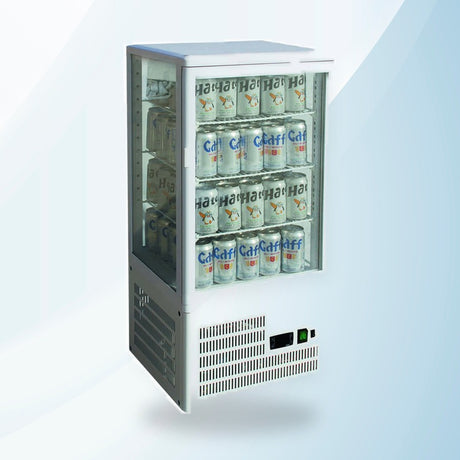 AMING standardized product image - TCBD78W Four-Sided Countertop Display Fridge White
