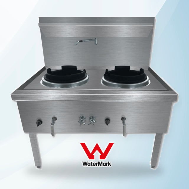 AMING standardized product image - WW-2LC Stainless Steel Waterless LPG Double Wok Chimney Burner