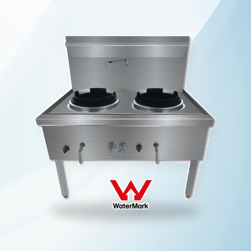 AMING standardized product image - WW-2N Stainless Steel Waterless Nature Gas Double Wok