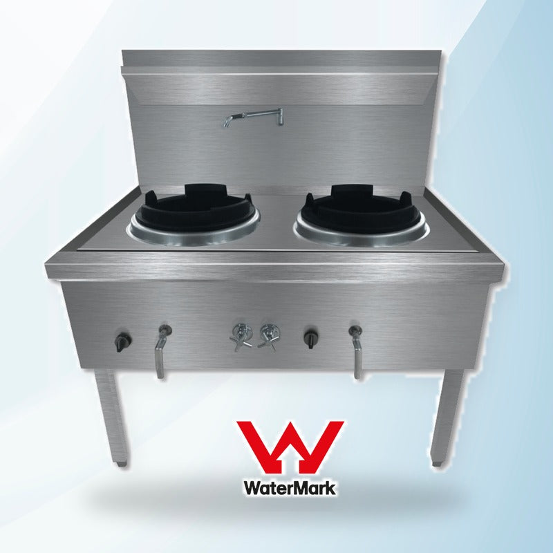AMING standardized product image - WW-2N Stainless Steel Waterless Nature Gas Double Wok