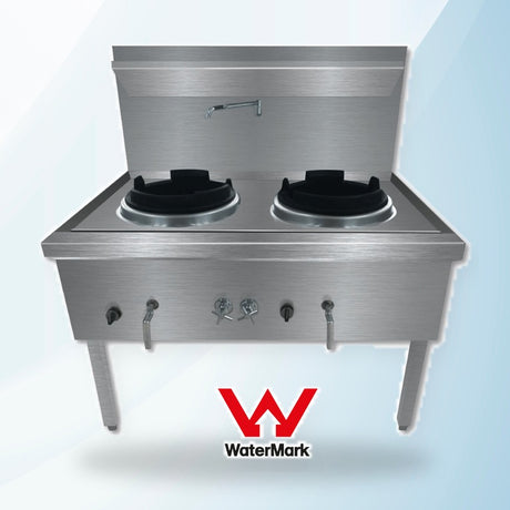 AMING standardized product image - WW-2N Stainless Steel Waterless Nature Gas Double Wok