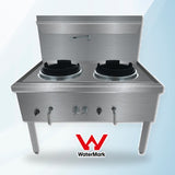 AMING standardized product image - WW-2NC Stainless Steel Waterless Nature Gas Double Wok Chimney Burner