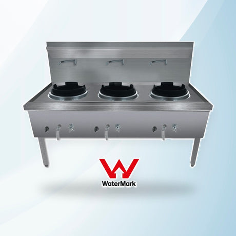 AMING standardized product image - WW-3N Stainless Steel Waterless Nature Gas Triple Wok