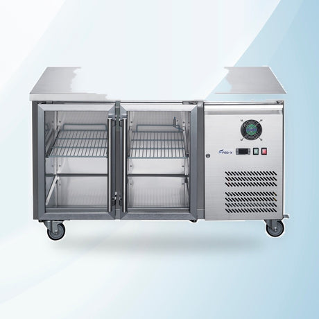 AMING standardized product image - FED-X Two Glass Door Bench Fridge - XUB7C13G2V