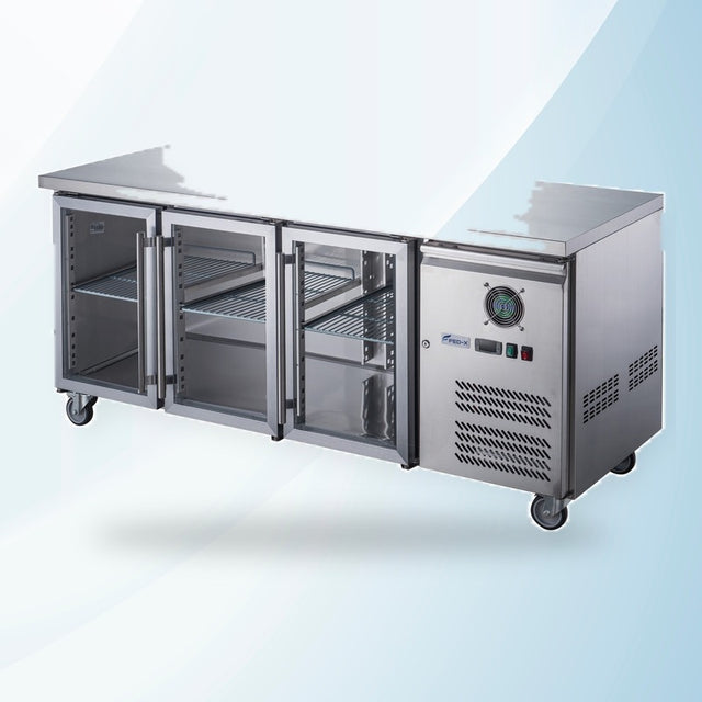 AMING standardized product image - FED-X Three Glass Door Bench Fridge - XUB7C18G3V