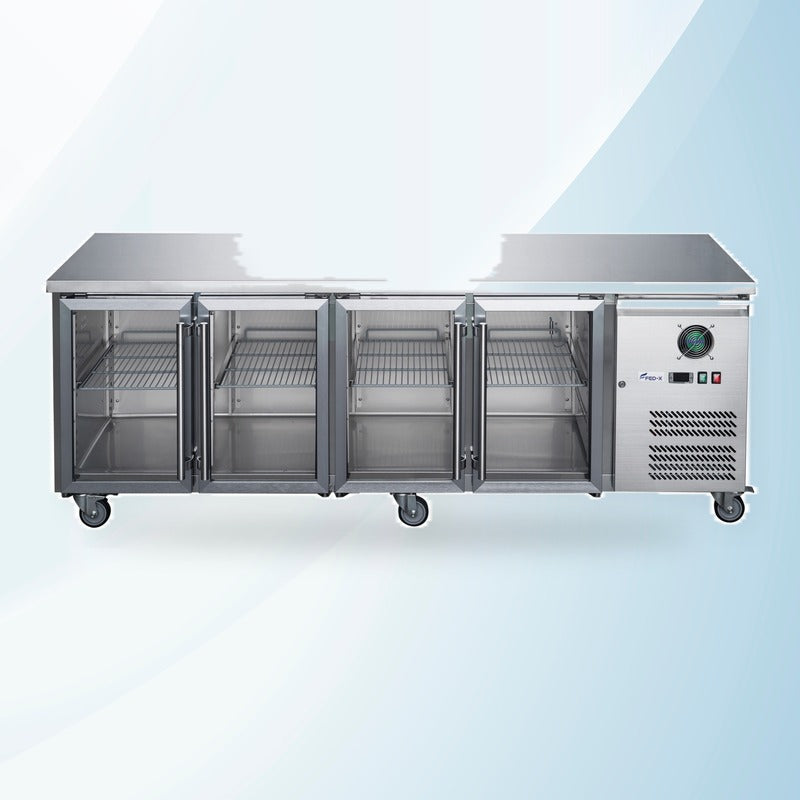AMING standardized product image - FED-X Four Glass Door Bench Fridge - XUB7C22G4V
