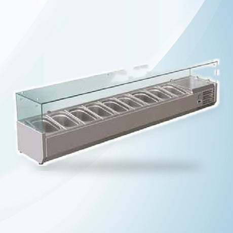 AMING standardized product image - FED-X Flat Glass Salad Bench - XVRX1200/380