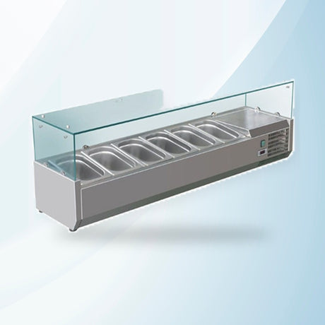 AMING standardized product image - FED-X Flat Glass Salad Bench - XVRX1500/380