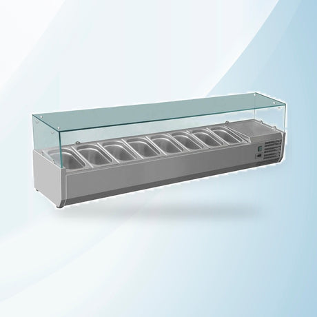 AMING standardized product image - FED-X Flat Glass Salad Bench - XVRX1800/380