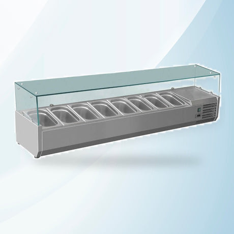 AMING standardized product image - FED-X Flat Glass Salad Bench - XVRX1800/380