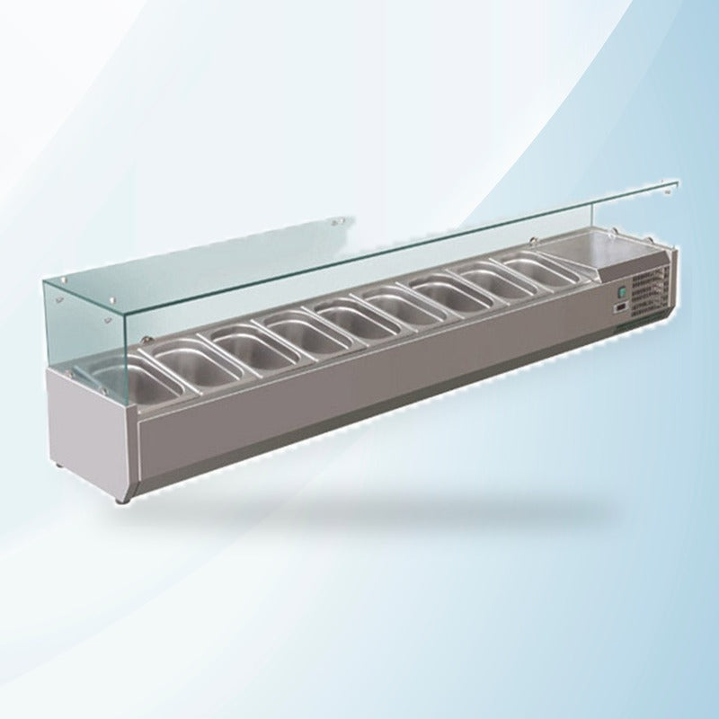 AMING standardized product image - FED-X Flat Glass Salad Bench - XVRX2000/380