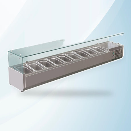 AMING standardized product image - FED-X Flat Glass Salad Bench - XVRX2000/380