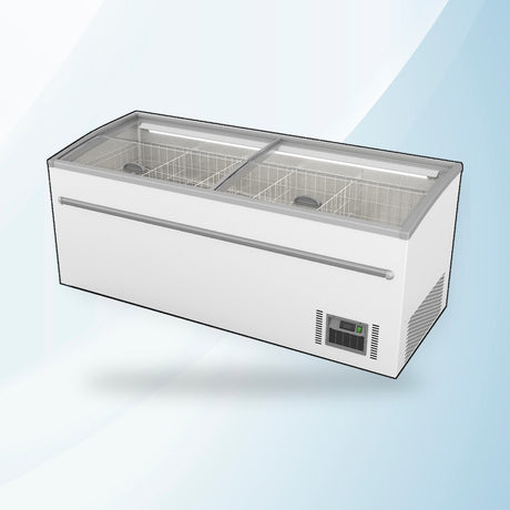 AMING standardized product image - ZCD-L210S Supermarket Island Dual Temperature Freezer & Chiller‌ with Glass Sliding Lids