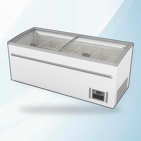AMING standardized product image - ZCD-L210S Supermarket Island Dual Temperature Freezer & Chiller‌ with Glass Sliding Lids