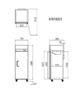 顶装式单门冰柜 730 毫米 MBF8001