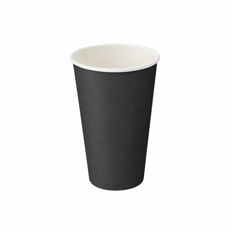 PakMax BLACK 16oz Single Layer Hot Paper Cup (SLHPC-90-16BK) — Carton of 1000