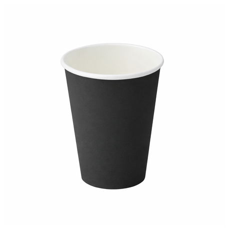 PakMax BLACK 8oz 90mm Single Layer Hot Paper Cup (SLHPC-90-8BK) — Carton of 1000